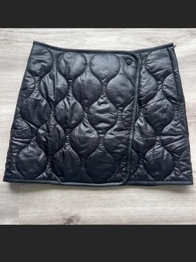 Promesa Quilted Wrap Mini Skirt in Black